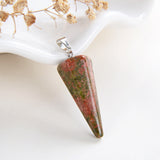 Gemstone Thin&Long Angular Cone Pendants Or Pendulums, Big Size, PND4119XX