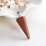 Gemstone Thin&Long Angular Cone Pendants Or Pendulums, Big Size, PND4119XX