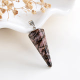 Gemstone Thin&Long Angular Cone Pendants Or Pendulums, Big Size, PND4119XX