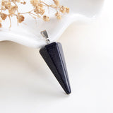 Gemstone Thin&Long Angular Cone Pendants Or Pendulums, Big Size, PND4119XX