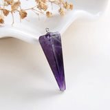 Gemstone Thin&Long Angular Cone Pendants Or Pendulums, Big Size, PND4119XX