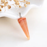 Gemstone Thin&Long Angular Cone Pendants Or Pendulums, Big Size, PND4119XX