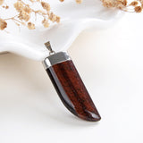 Gemstone Horn Shape Pendants, Silver Electroplated Top, PND4121XX
