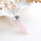 Gemstone Horn Shape Pendants, Silver Electroplated Top, PND4121XX