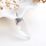Gemstone Horn Shape Pendants, Silver Electroplated Top, PND4121XX