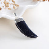 Gemstone Horn Shape Pendants, Silver Electroplated Top, PND4121XX