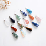 Gemstone Teardrop Round Pendants, Small Size, PND4137XX