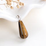 Gemstone Teardrop Round Pendants, Small Size, PND4137XX