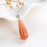 Gemstone Teardrop Round Pendants, Small Size, PND4137XX