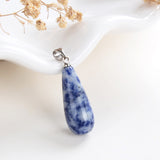 Gemstone Teardrop Round Pendants, Small Size, PND4137XX