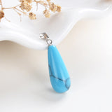 Gemstone Teardrop Round Pendants, Small Size, PND4137XX