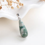 Gemstone Teardrop Round Pendants, Small Size, PND4137XX