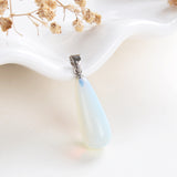 Gemstone Teardrop Round Pendants, Small Size, PND4137XX