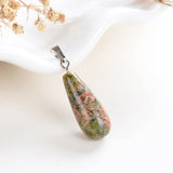 Gemstone Teardrop Round Pendants, Small Size, PND4137XX