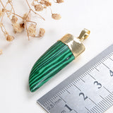 Gemstone Horn Shape Pendants, Gold Electroplated Top, PND4123XX
