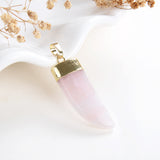 Gemstone Horn Shape Pendants, Gold Electroplated Top, PND4123XX