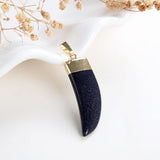 Gemstone Horn Shape Pendants, Gold Electroplated Top, PND4123XX