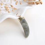 Gemstone Horn Shape Pendants, Gold Electroplated Top, PND4123XX