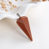 Gemstone Angular Cone Pendants Or Pendulums, Medium Size, PND4124XX