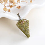 Gemstone Thick&Short Angular Cone Pendants Or Pendulums, Small Size, PND4128XX
