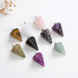 Gemstone Thick&Short Angular Cone Pendants Or Pendulums, Small Size, PND4128XX