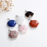 Gemstone Faceted Star-Of-David Hexagon Shape Pendants, PND4132XX