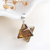 Gemstone Merkaba Star Pendants Or Pendulums, Small Size, PND4134XX
