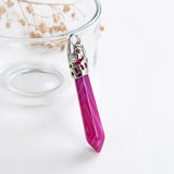 Gemstone Long Crystal Pendants Silver Plated Top Design, PND4136XX