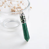 Gemstone Long Crystal Pendants Silver Plated Top Design, PND4136XX