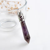 Gemstone Long Crystal Pendants Silver Plated Top Design, PND4136XX