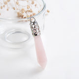 Gemstone Long Crystal Pendants Silver Plated Top Design, PND4136XX