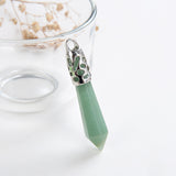 Gemstone Long Crystal Pendants Silver Plated Top Design, PND4136XX