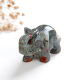 2.5" Size Crystal Elephant, Gemstone Mammoth Carvings, ENT2501XX