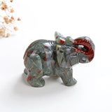 2" Size Crystal Elephant, Gemstone Mammoth Carvings, ENT2001XX