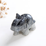 2" Size Crystal Elephant, Gemstone Mammoth Carvings, ENT2001XX