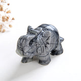 2.5" Size Crystal Elephant, Gemstone Mammoth Carvings, ENT2501XX