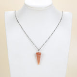 Gemstone Thin&Long Angular Cone Pendants Or Pendulums, Big Size, PND4119XX
