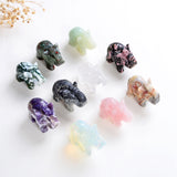 2" Size Crystal Elephant, Gemstone Mammoth Carvings, ENT2001XX