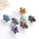 2.5" Size Crystal Elephant, Gemstone Mammoth Carvings, ENT2501XX