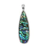 Abalone Paua and black mother of pearl teardrop pendant with gold color metal