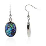 multi shape abalone earring with silver color metal