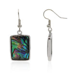 multi shape abalone earring with silver color metal
