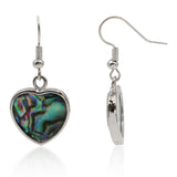 multi shape abalone earring with silver color metal