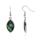 multi shape abalone earring with silver color metal