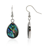 multi shape abalone earring with silver color metal