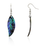 multi shape abalone earring with silver color metal