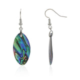 multi shape abalone earring with silver color metal