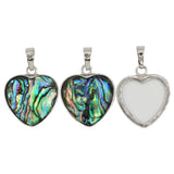 Multi shape abalone pendant with silver color pendants