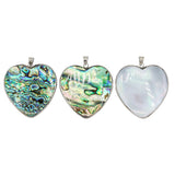 Multi shape abalone pendant with silver color pendants