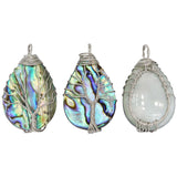 Multi shape abalone pendant with silver color pendants